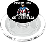 Puerto Rico Se Respeta Boricua Bandera Jugador de Béisbol Pelota PopSockets PopGrip para MagSafe
