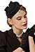 Vintage Fascinators 20s 50s Hat Pillbox Hat Cocktail Party Hat with Veil Hair Clip (C-Black)