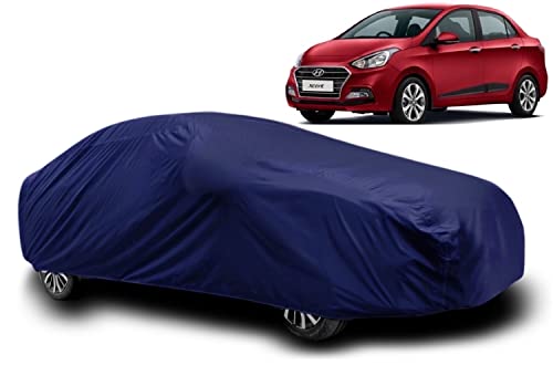 Image of AUCTIMO Hyundai Xcent Car Cover Waterproof with Triple Stitched Fully Elastic Ultra Surface Body Protection (Navy Blue)