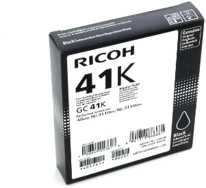 Ricoh 405761 Black Ink Print Cartridge Type GC 41K