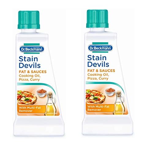 Dr Beckmann Stain Devils Fat & Sauces Cooking Oil, Pizza & Curry Stain Remover (2 x 50ml) Cover