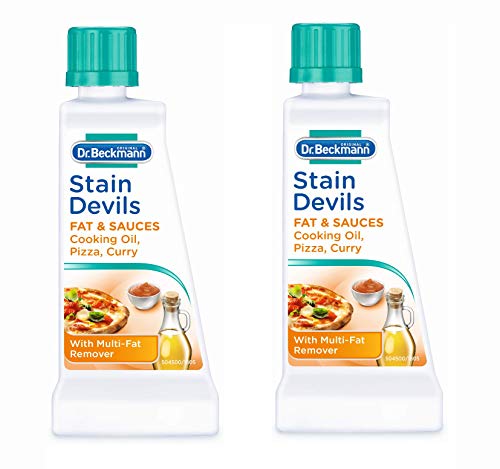 Dr Beckmann Stain Devils Fat & Sauces Cooking Oil Pizza & Curry Stain Remover (2 x 50ml)