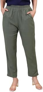 Minzora Soleil Linen Blend Elastic Waist Pants Price In India