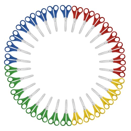 XdealCozyxc 30 Pcs Safety Scissors Scissors with CM Scale for School Home Art Craft