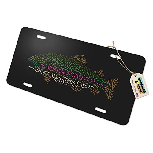 Rainbow Trout Fish Dots Spots Pattern Metal Vanity Tag License Plate