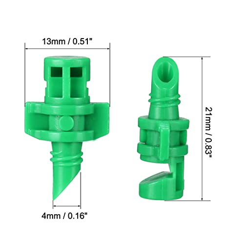 Uxcell Micro Sprayer Fan Jet, 180 Degree Refraction Atomized Dripper Hydroponic Garden Irrigation, 50 Pcs (Green) #TOP1