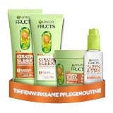 Garnier Fructis Keratin Sleek Haarpflegeset mit Shampoo, Spülung, Haarmaske und...
