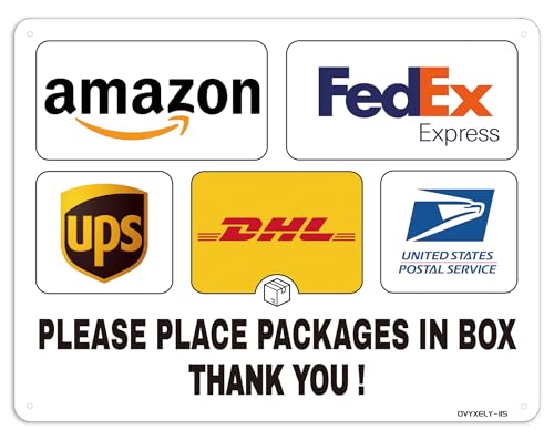 Please Place Packages in Box Thank You Sign 9 x