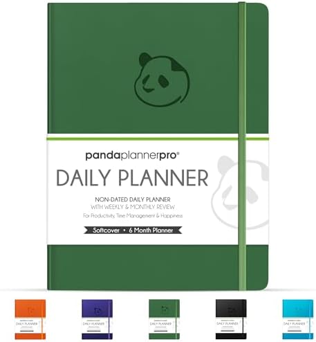 Panda Planner Pro A4 Daily Planner 2026, Dark Green
