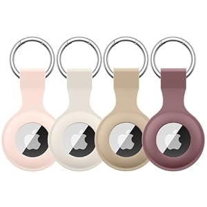 4 Pack Airtag Case Holder for Apple Air Tag Airtag Case with Anti-Lost Keychain Silicone Protective Cover for