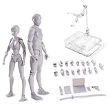 AbbonyDuo Action Figures Body-Kun DX & Body-Chan DX PVC Model SHF(Grey Color Ver) with Box (Female+Male)