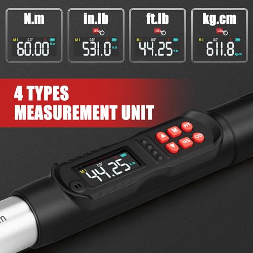 Image of VANPO 3 /8 Digital Angle Torque Wrench 2.2-44.2 Ft.lb, ±2% Accuracy