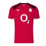 England Rugby - Maglietta a Maniche Corte da Uomo, Castore Black/Persian Red, XS