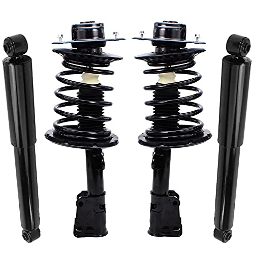 Image of Detroit Axle - Struts Shocks for 01-07 Dodge Grand Caravan Chrysler Town & Country 01-03 Voyager, 2 Front Struts with Coil Spring 2 Rear Shock Absorbers Replacement