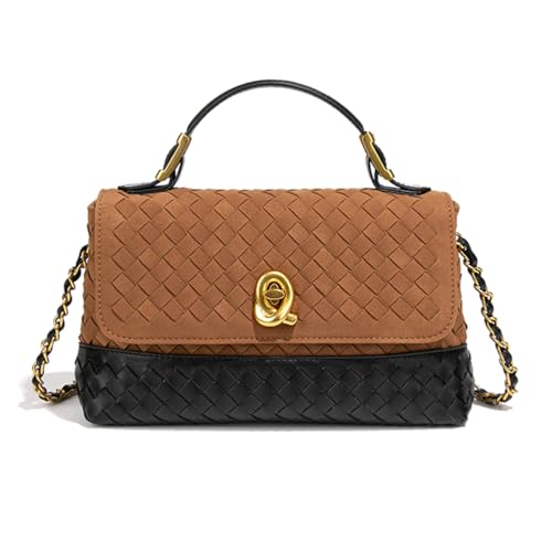 Sac à main tissé en daim pour femme avec poignée chic