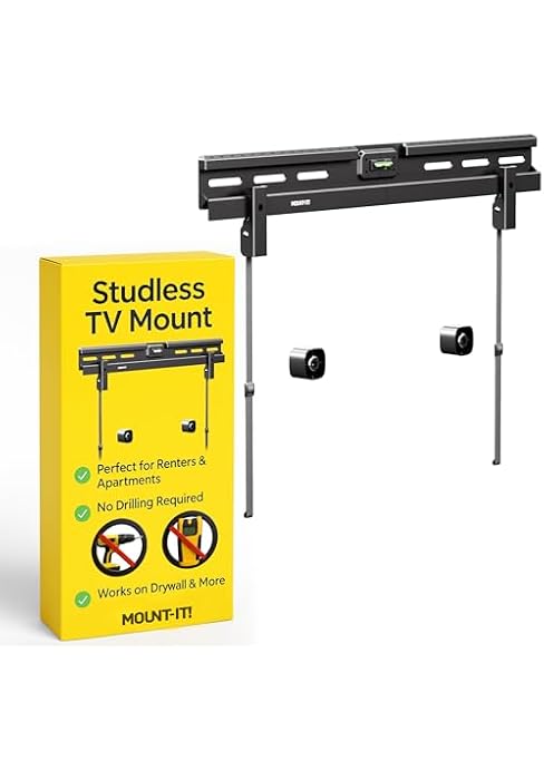 Mount-It! No Stud TV Wall Mount, Studless Drywall TV Bracket for 37–85 Inch Flat Screen TVs, No D...