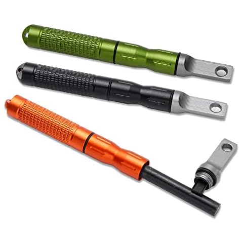 3PCS Ferro Rods - Compact Fire Starter Sticks with Scraper Striker Fire Steel Strikes Survival Flint Fire Steel Spark Magnesium Rod for EDC, Emergency Survival Kits, Camping,Hiking,Bush-Craft Cover