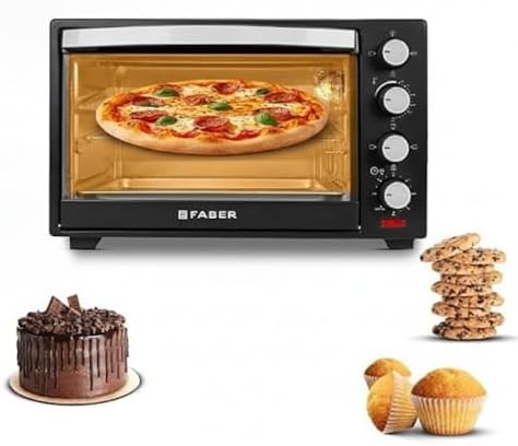Faber 30L OTG with Rotisserie & Convection | Bake/Toast/Grill with Heat Resistant Glass | Indicator Light | 1600W |Removable Crumb Tray |Upper & Lower Heating| FOTG 30L R Neo