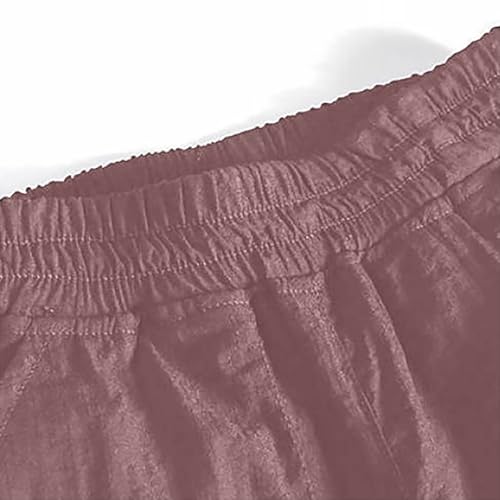 Boys Linen Pants Summer Casual Elastic Waist Comfortable Kids Trousers Outdoor Play Breathable Lightweight Long4