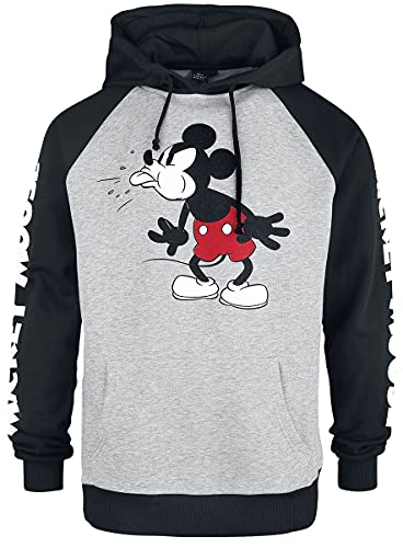 Mickey Mouse Micky Maus Tongue Out Männer Kapuzenpullover grau/schwarz M