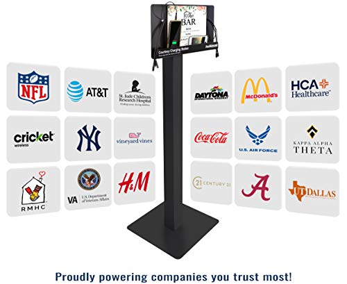 Kwikboost Free Standing Cell Phone Charging Station With Acrylic Sign Holder| Multi-Device Kiosk With 8 Ports | Great For Conferences & Trade Shows | Compatible With Iphone, Androids, Tablets & More! #TOP7
