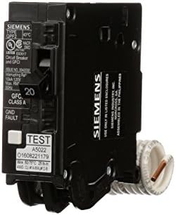 Siemens QF120A Ground Fault Circuit Interrupter, 20 Amp, 1 Pole, 120 Volt, 10,000 AIC, Black