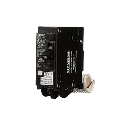 SIEMENS QF120A Gfci Circuit Breaker, Plug In, Self Testing, 20 Amp, 1-Pole, 120 Volt