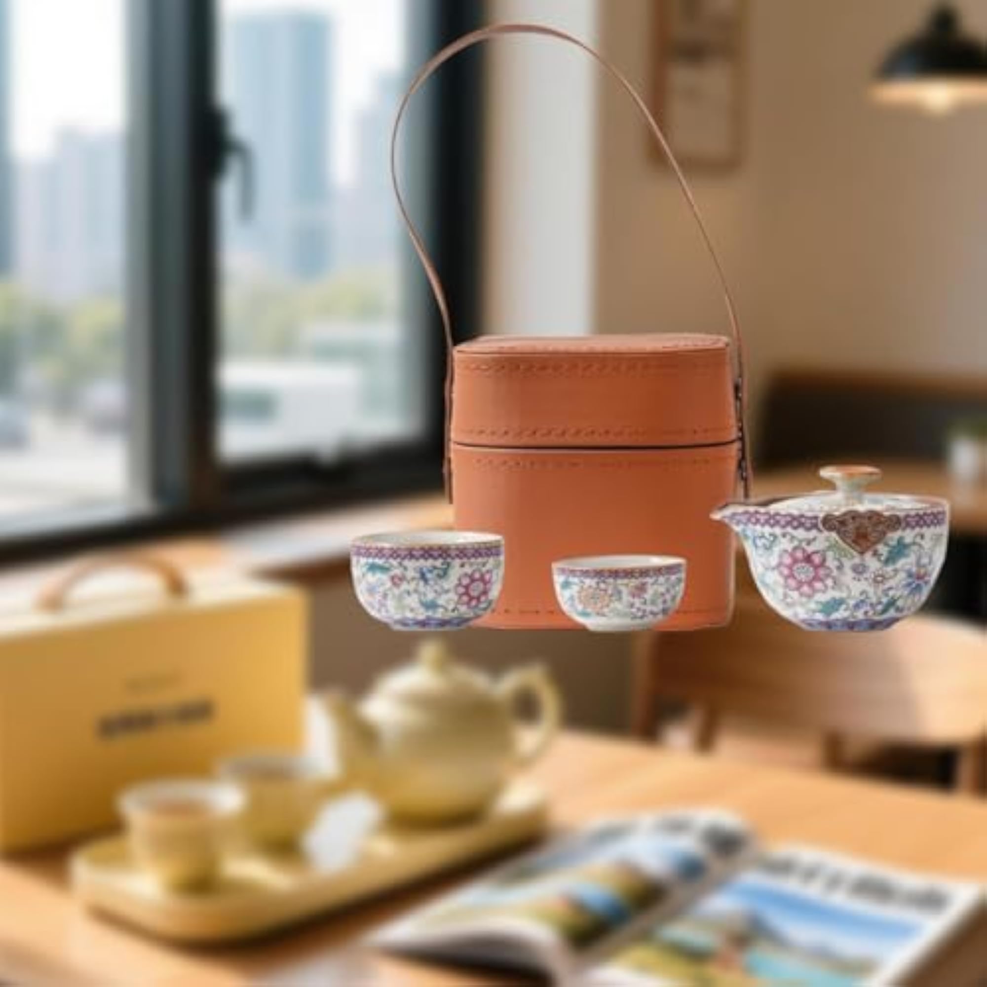 Japanese & Chinese Travel Tea Set with Bag for Picnic