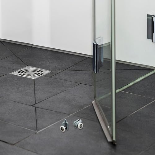 Rodillos puerta ducha con ruedas deslizantes resistentes de vidrio 7