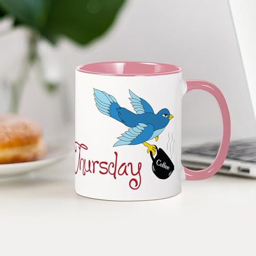 Taza de cerámica 11 oz CafePress Blue Bird Thursday miniatura 4