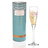 Elegantes Design Proseccoglas mit kostbaren Roségoldanteilen im Dekor, ideal für Prosecco, Sekt oder Champagner