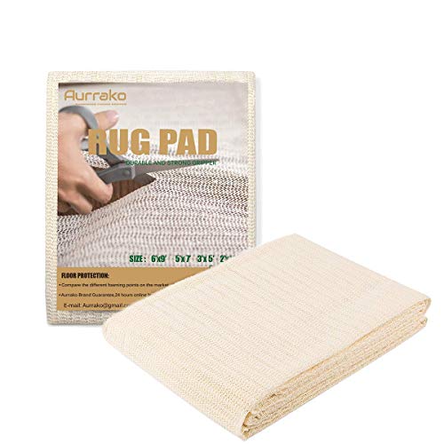 Aurrako Non Slip Rug Pads For Hardwood Floors,6X9 Ft Anti Slip Rug Pad Grippers For Any Hard Surface Floors,Anti Slip Skid Non Adhesive Rug Protector #TOP5