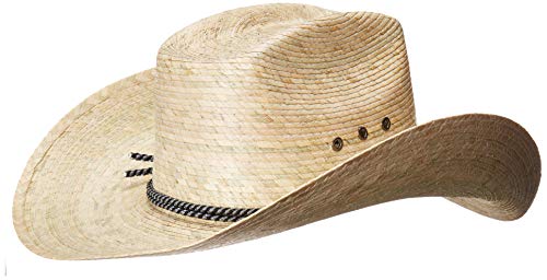 Meximart 8 Second Cowboy Hat Mexican Palm Leaf Light Tan Straw Wide Brim #TOP1