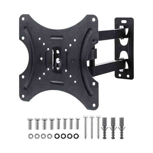 Supernic TV Wall Bracket for 10" to 42" Heavy Duty TV Mount Bracket Adjustable TV Wall Mounted Holder with Swivel Tilt Motion Arm for Flat TV Curved TV up to 30kg Max VESA 75x75mm to 200x200mm