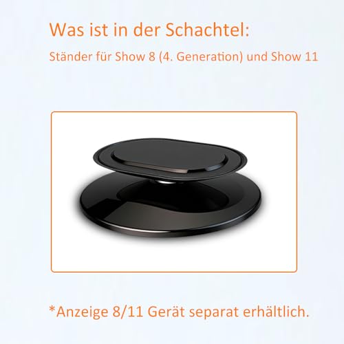 ELPHA Verstellbarer Ständer kompatibel mit Show 8 (4. Generation) & 11 | Schwenkbar zur Verbesserung des Betrachtungswinkels | Magnetische Halterung für Smart Display & iPhone-Modelle | Schwarz