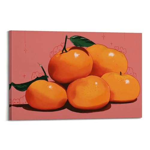 Poster mandarines empilées JIDUHON toile moderne 20x30 cm