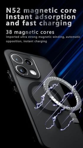 Image of Hybrid Shockproof Back Cover for Oppo Reno 16C, Oppo Reno 16F 5G Magnetic Hard Back PC Case Soft TPU Side Bumper Cover Smoke Back Matte Finish, Ultra Slim Protective Case