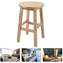 Round Wooden Stool Solid Wood Barstools 18 20 24 28 32inch Kitchen Counter Stool for Bedroom Living Room Dining Room Cafe50cm/20in