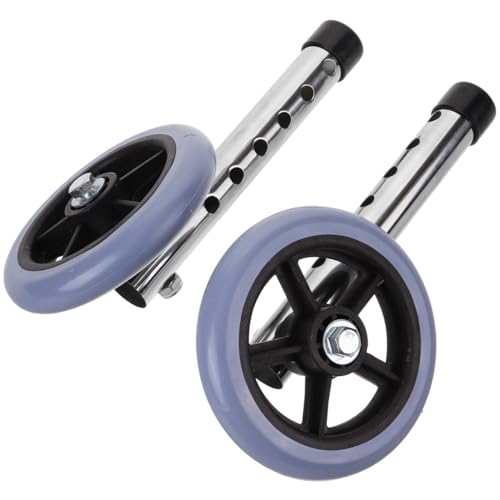 FRCOLOR Walker Wheels Replacement - Durable Aluminum Alloy Silent Rollers for Walking Aid, Easy Install, Stable Support for Seniors in Hospitals & Homes