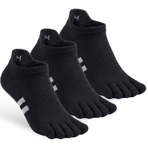 Toe Socks for Men Women Athletic Running Hiking Five Finger Socks with Arch Support Wool Socks for Outdoor Activities 3 Pairs