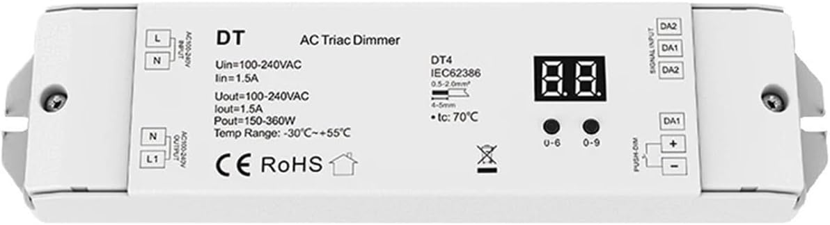 AC triac dimmer DT4 with Push Switch dimming Digital Display Function Suitable for AC 110V 220V 230V dimmable LED lamp