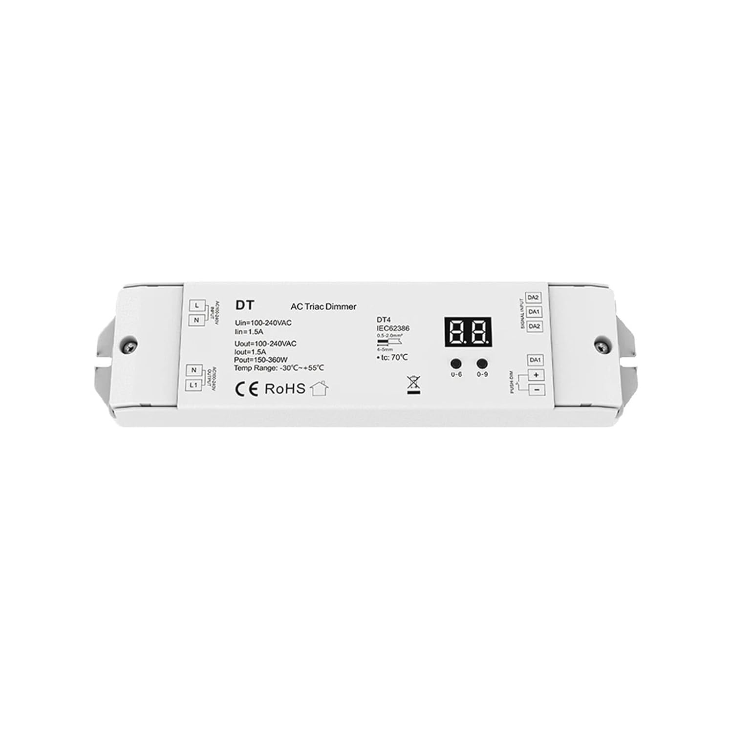 AC triac dimmer DT4 with Push Switch dimming Digital Display Function Suitable for AC 110V 220V 230V dimmable LED lamp