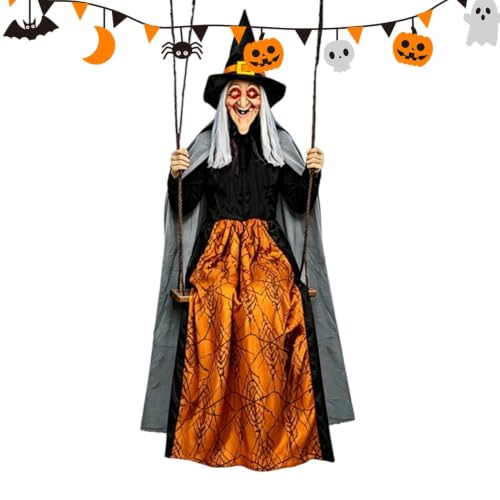 Decoración de Halloween de tamaño real oscilante y 1,8 m para ambientar casas encantadas