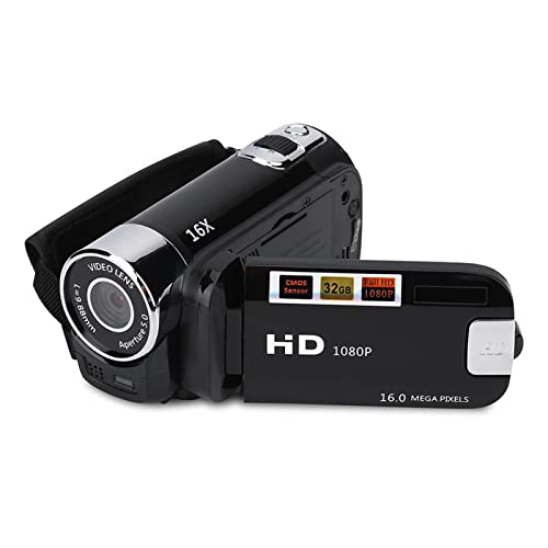 wendeekun Videokamera-Camcorder, Full-HD-High-Definition-Digitalcamcorder, 16-facher Zoom, COMS-Sensor, 270°-Drehung, 2,4-Zoll-Farbbildschirm, Videoaufzeichnung, Vlogging, DV-Kamerarecorder(Schwarz) Cover