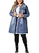 Agnes Orinda Women's Plus Size Jeans Jackets Long Sleeve Raw Hem Long Denim Jacket 4X Blue