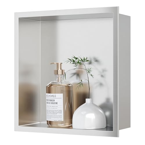 Neodrain Stainless Steel Shower Niche Wall Insert Single Wall Niche Shower Storage for Bathroom 30x30x10cm