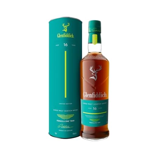 GLENFIDDICH Single Malt Scotch Whisky 16 Jahre, 70 cl – Limited Edition | Vollmundig & komplex | Gereift in amerikanischen Eichenfässern | Aston Martin F1® Partnerschaft | 43% vol