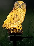 Owl Outdoor Solar Lights NBLJF Garden Decorative Resin Animal Sculpture for Lawn-Yard-Patio-Pathway...