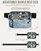 Capolo Fanny Packs for Women Fashion Waist Packs Bag with Adjustable Strap and 4 Zipper Pockets Waterproof Everywhere Crossbody Belt Bag for Workout Running Travelling(Blue Leaves)