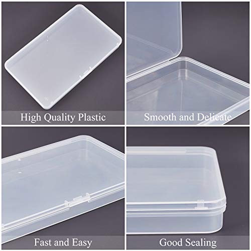 Image of BENECREAT 6 Packs 7.5x4.5x0.6 Inch Large Clear Plastic Box Organizer Retangle Storage Box for Extra Photos, Cards